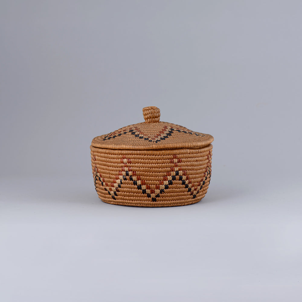 Round Lidded Salish Basket