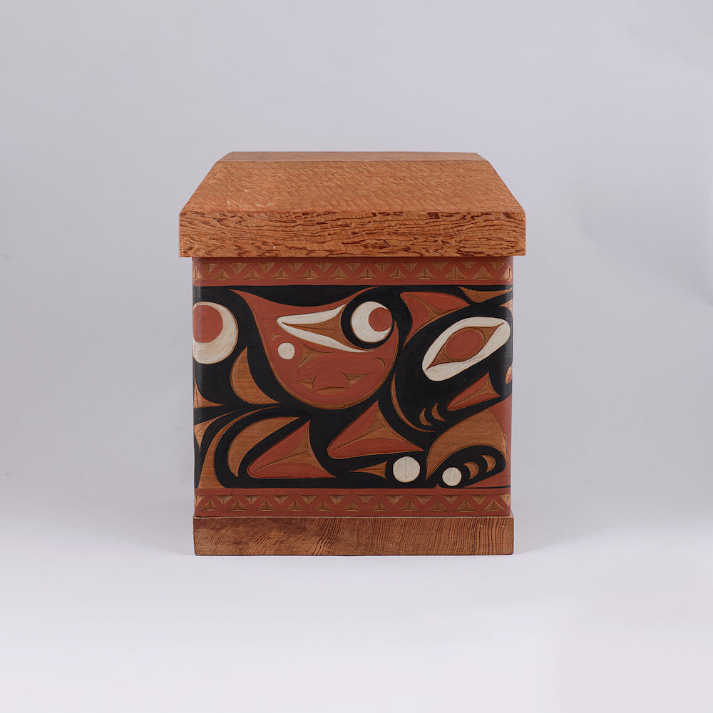 "Wolf Speaks Mystery of Thunderbird" Bentwood Box
