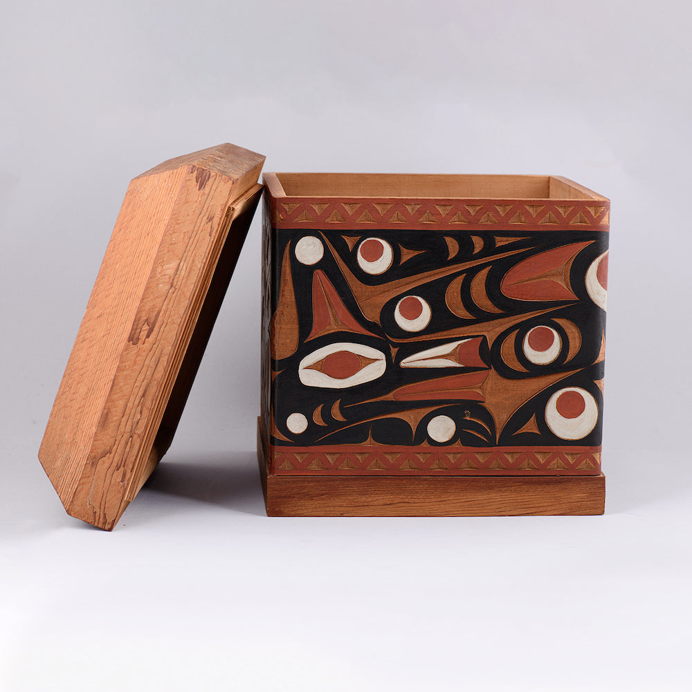 "Wolf Speaks Mystery of Thunderbird" Bentwood Box