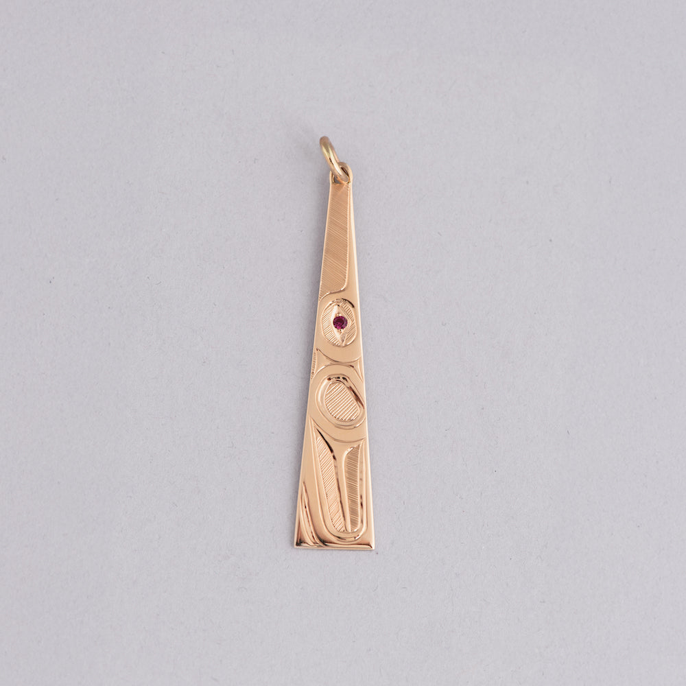 Hummingbird Pendant with Ruby