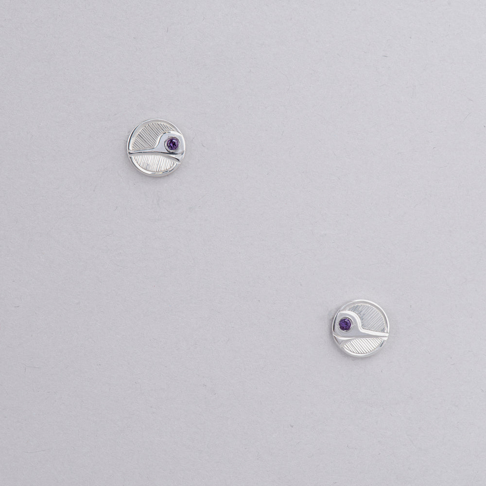 Hummingbird Studs with Garnet