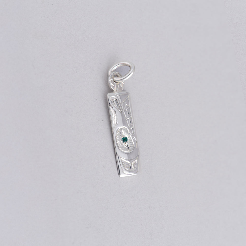 Wolf Pendant with Emerald