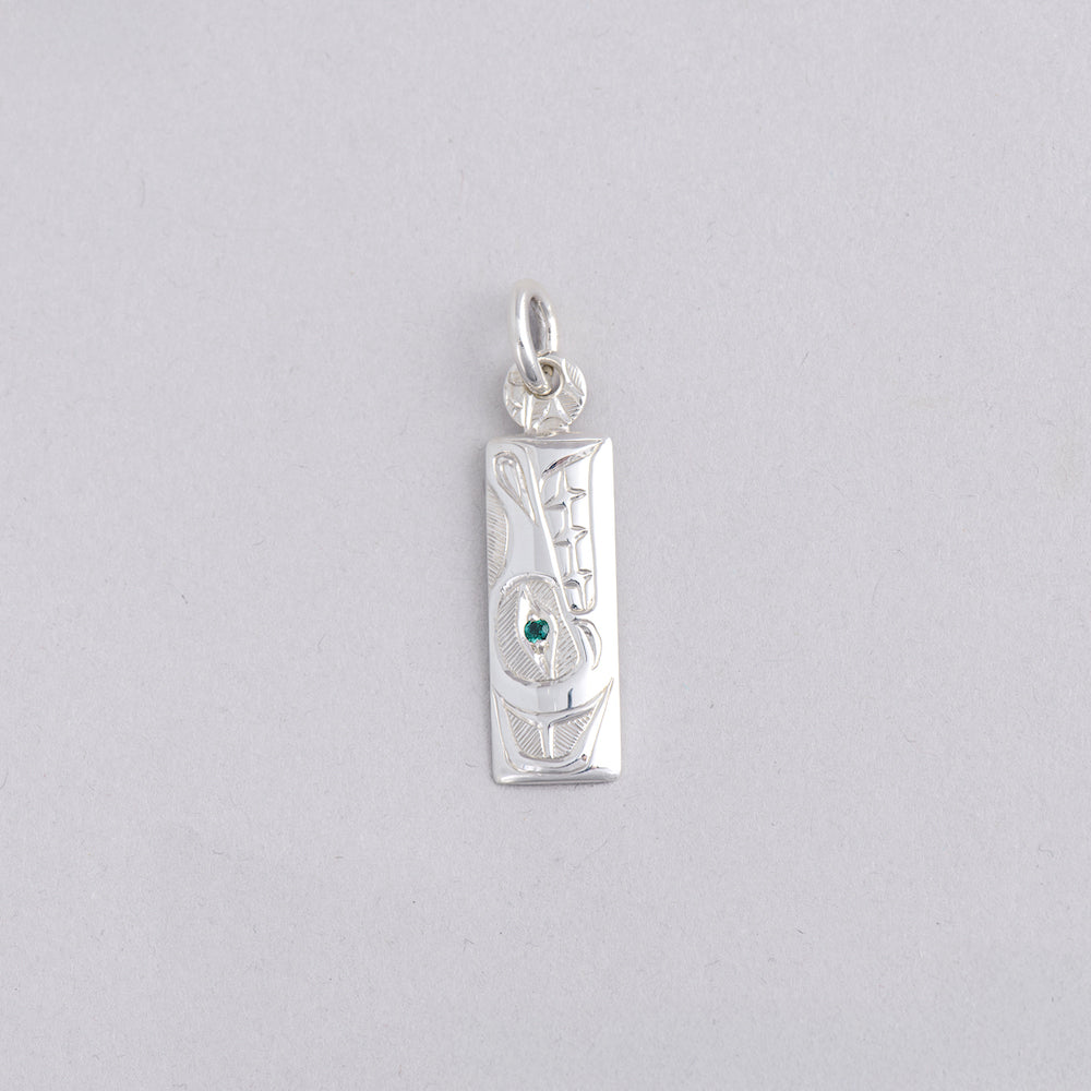 Wolf Pendant with Emerald