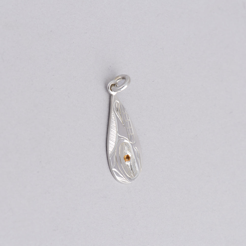 Wolf Pendant with Citrine