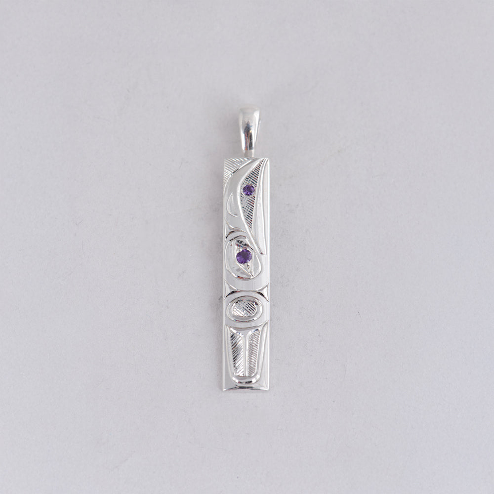 Raven Pendant with Amethyst