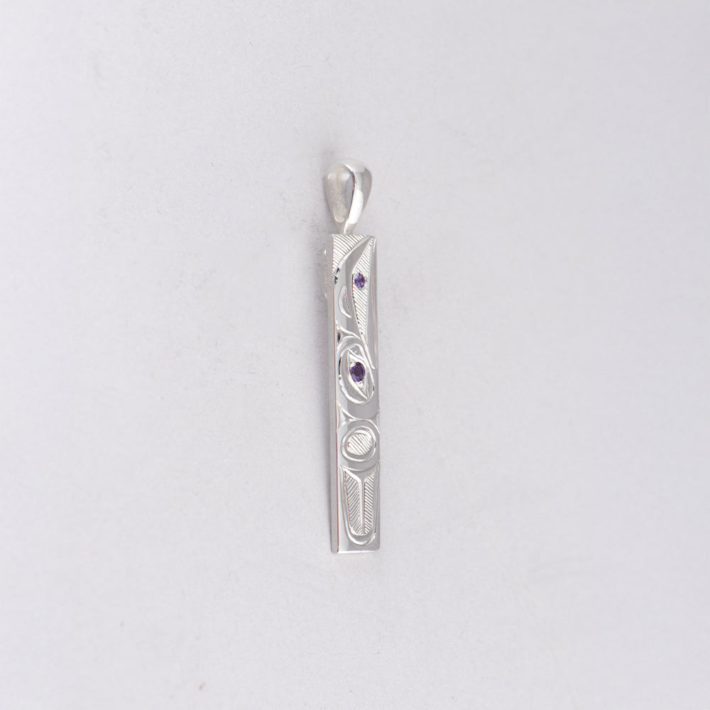 Raven Pendant with Amethyst