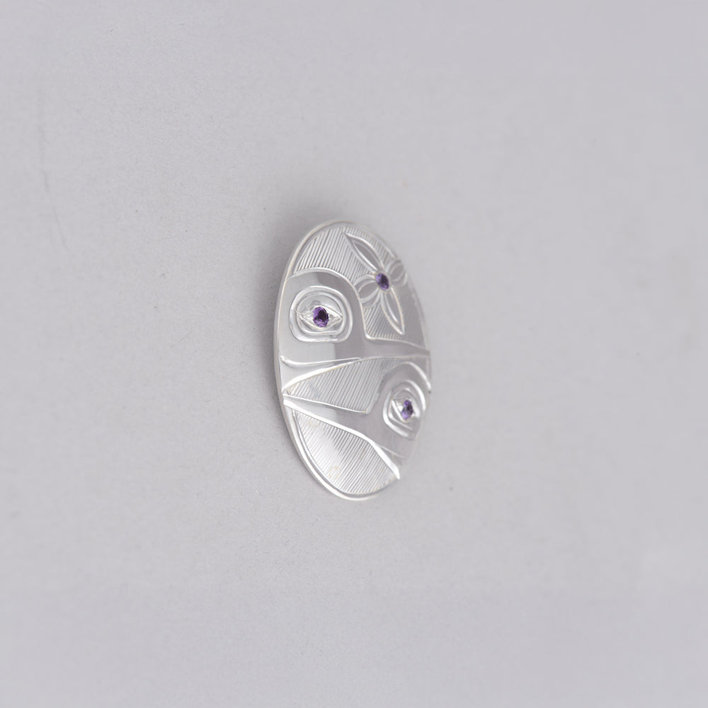 Hummingbird Pendant with Amethyst