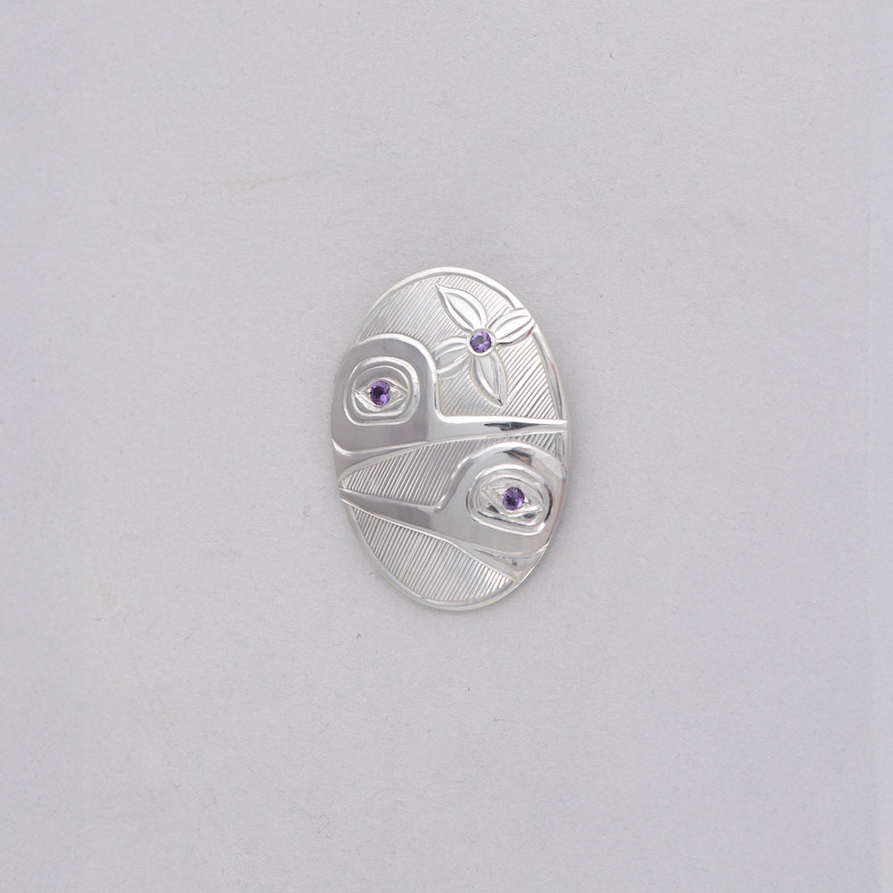 Hummingbird Pendant with Amethyst