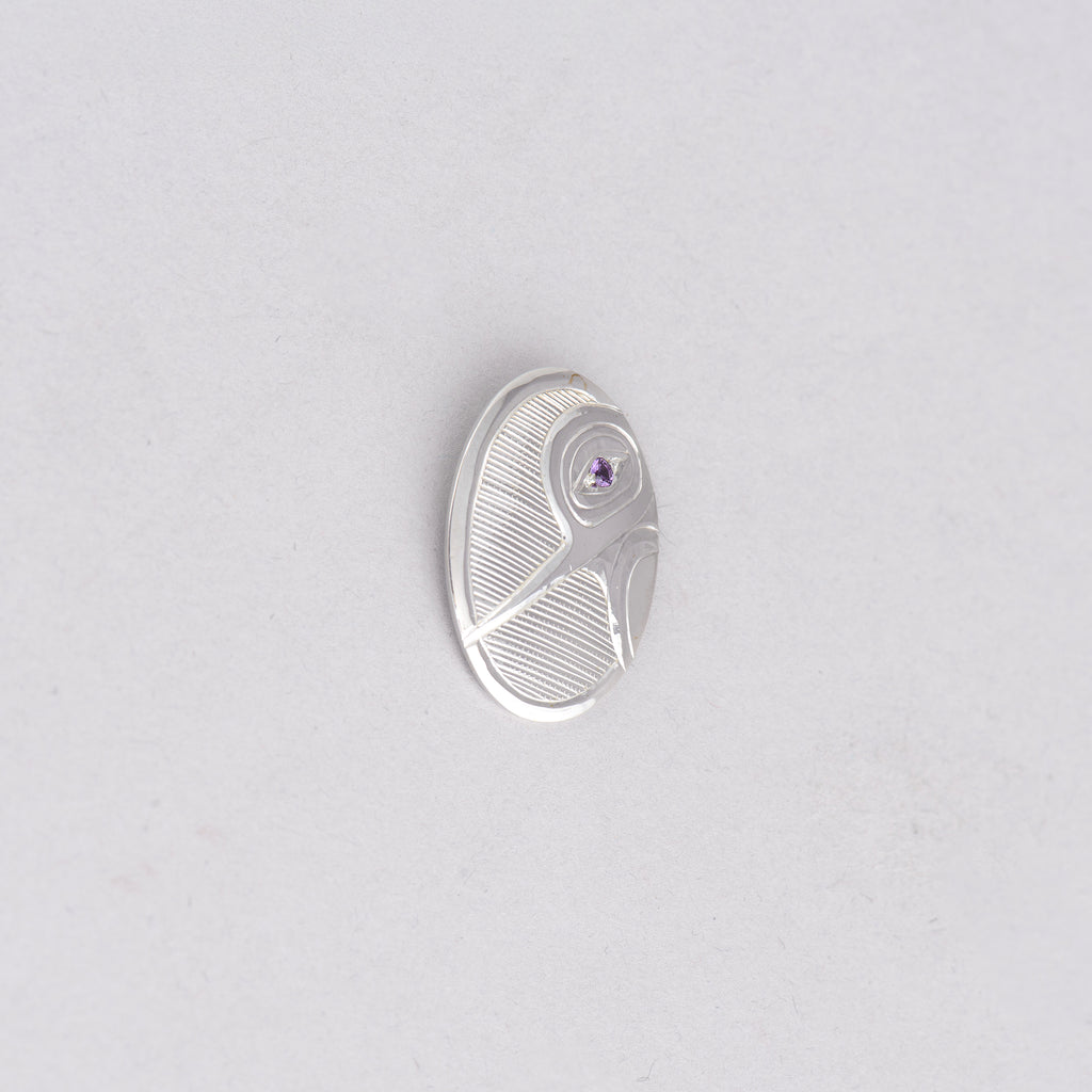 Hummingbird Pendant with Amethyst