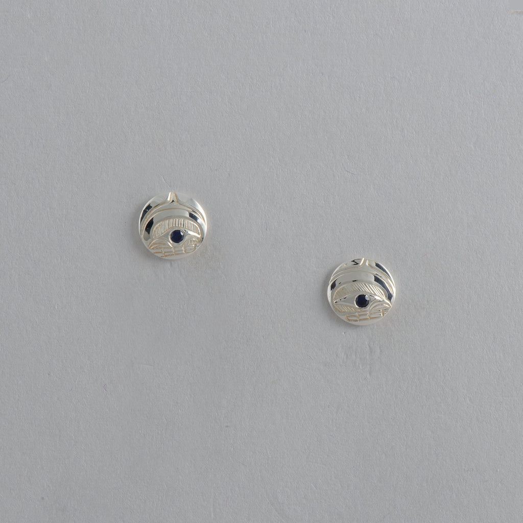 Killer Whale Studs with Sapphire