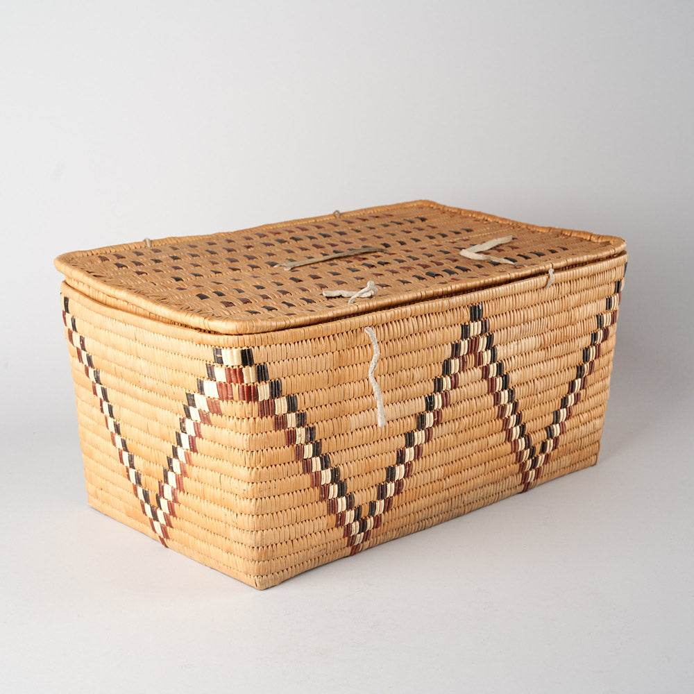 Rectangular Salish Lidded Basket