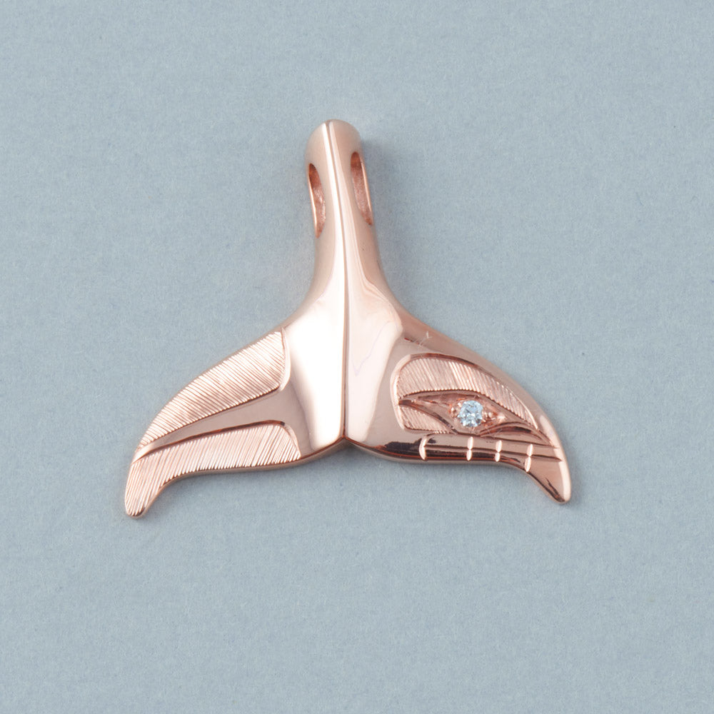 Rose Gold Whale Tail Pendant