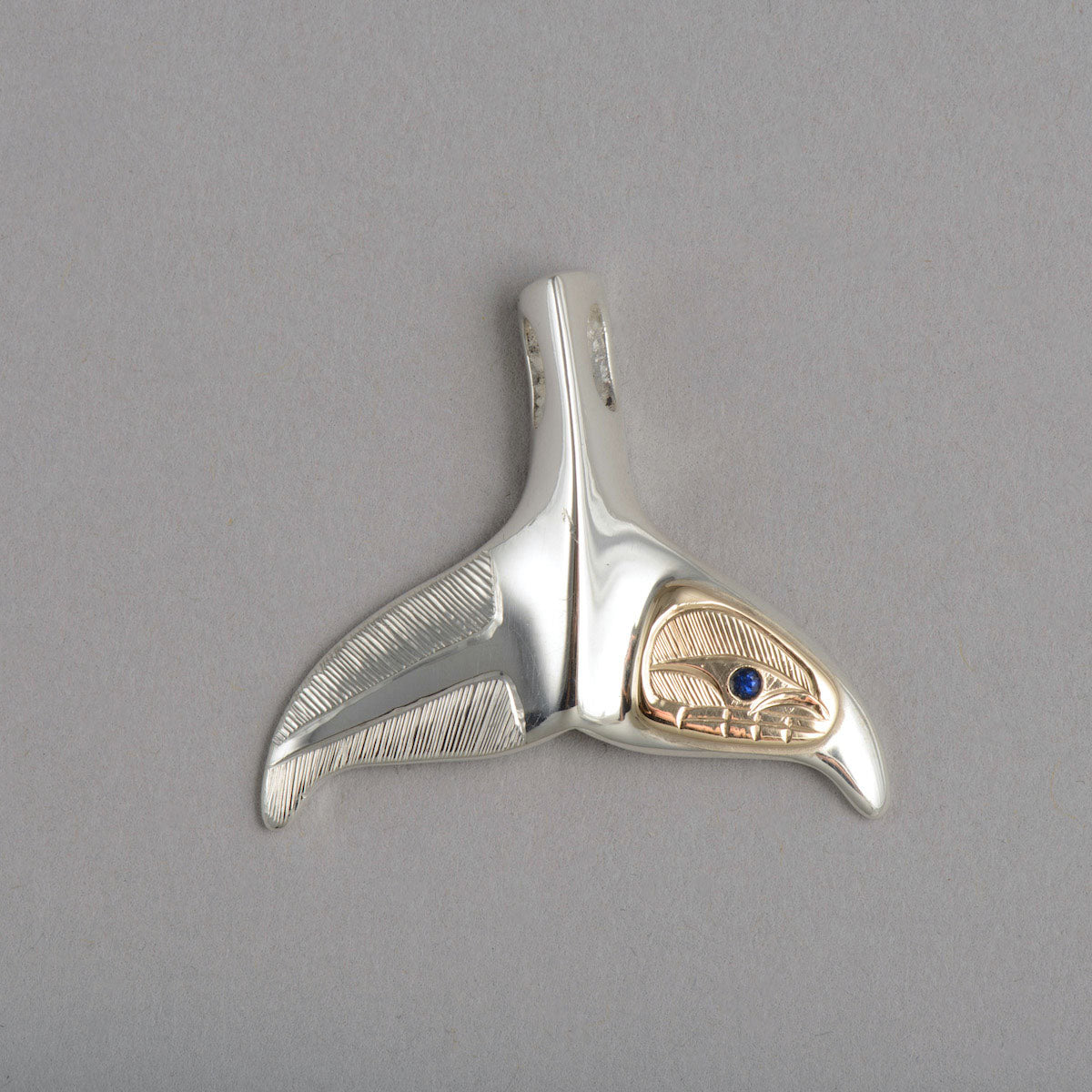 Killer Whale Tail with Sapphire